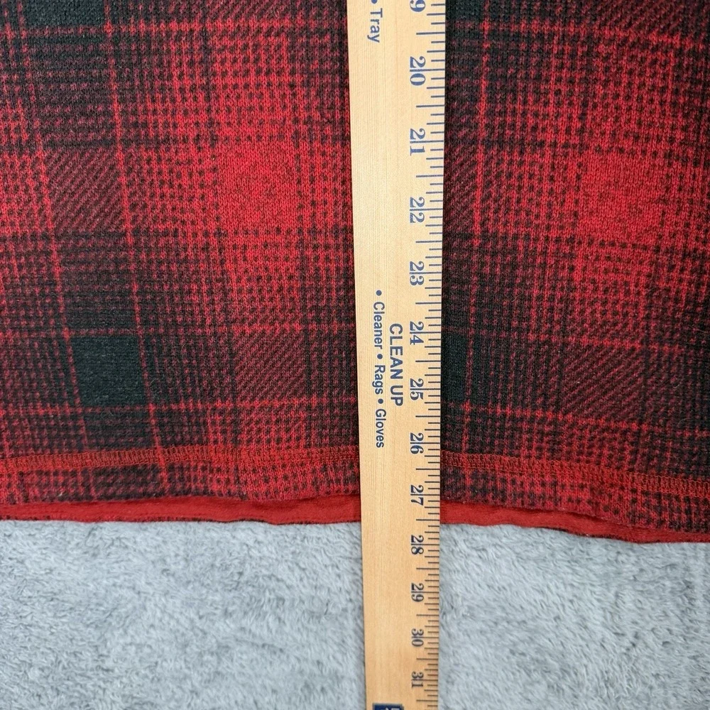 The North Face Gordon Lyons Pullover Mens XL Red Fleece 1/4‎ Zip Shadow Plaid
